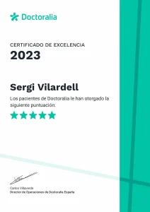 certificado de excelencia Sergi Vilardell